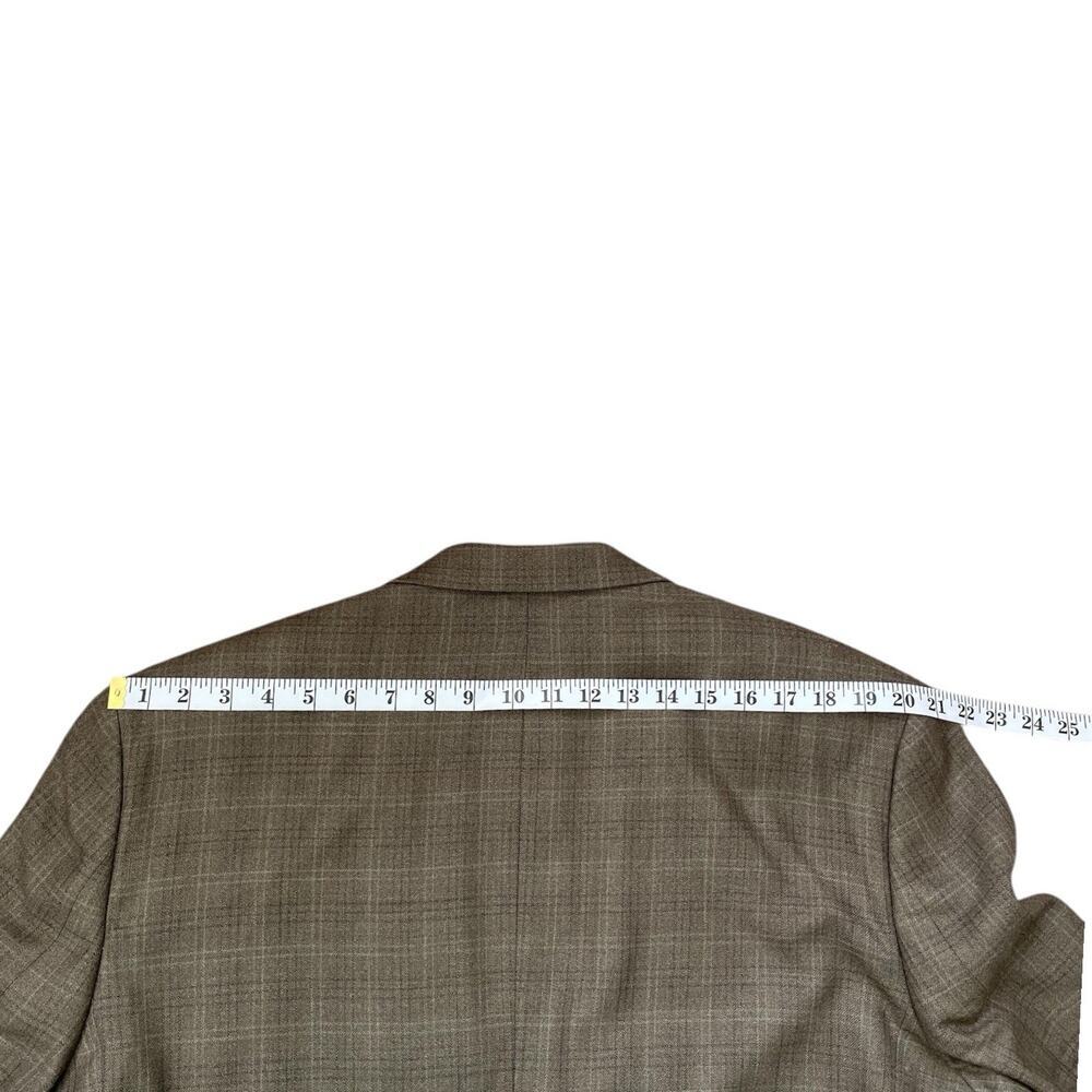 Lauren Ralph Lauren Mens Suit Jacket Blazer Silk Wool 46 R Brown Plaid 2 Button - Picture 11 of 13